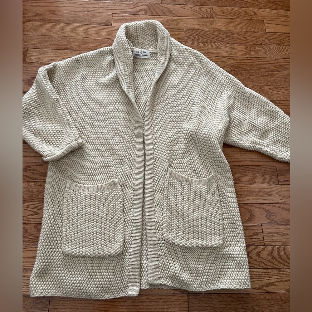 The Skinny x Jillian Harris Cream Erinn Cardigan Open Knit - Picture 2 of 10